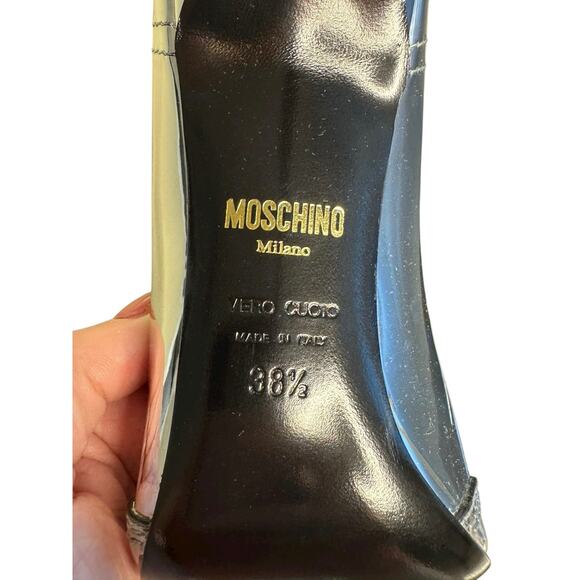 Moschino NIB Question Stitching 100mm Pumps in Silver Size 38.5 - Picture 9 of 9